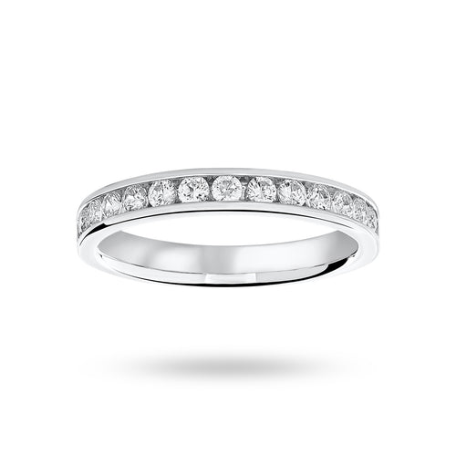 Platinum 0.50 Carat Brilliant Cut Half Eternity Ring