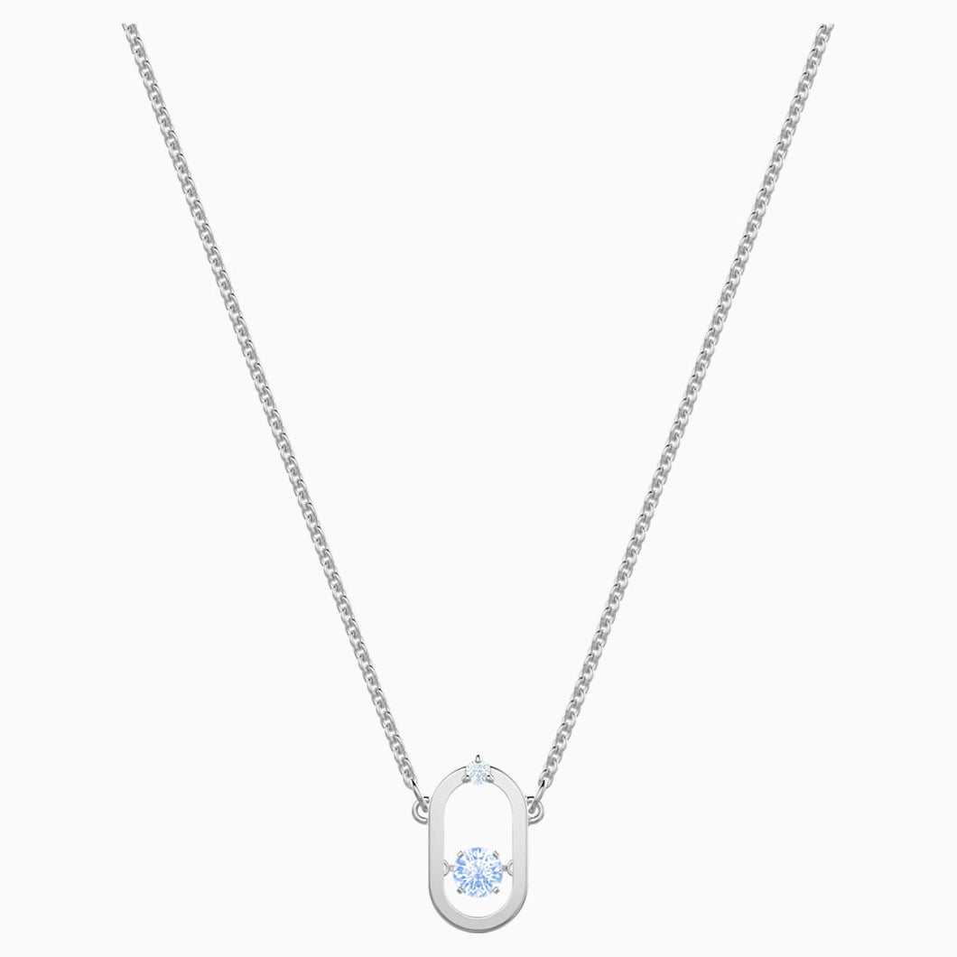 Sparkling Dance Necklace, Blue, Rhodium plated