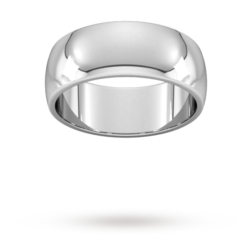 8mm D Shape Heavy Wedding Ring in Sterling Silver