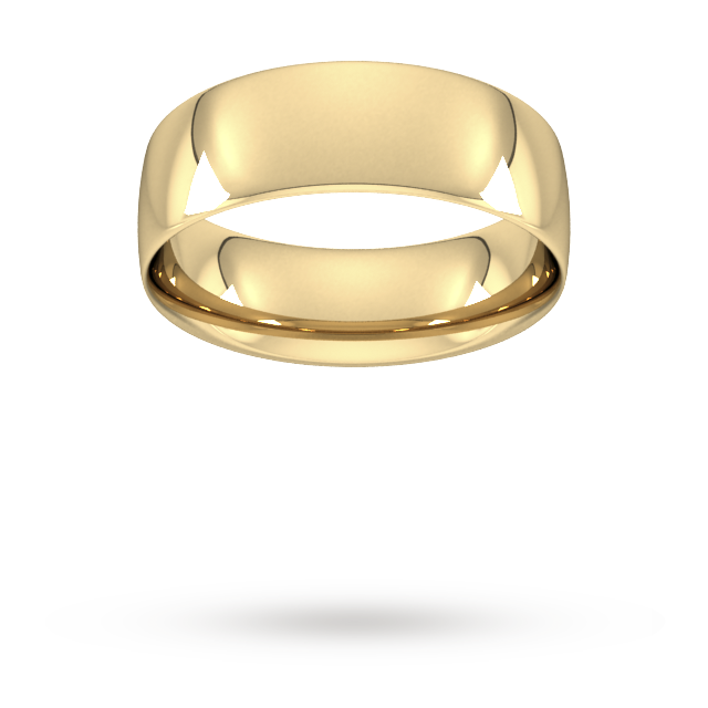 7mm Traditional Court Standard Wedding Ring in 9 Carat Yellow Gold- Ring Size V