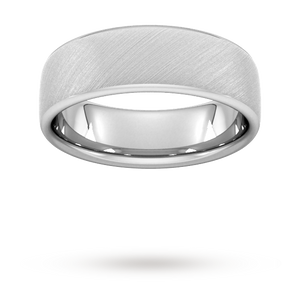 7mm Slight Court Heavy diagonal matt finish Wedding Ring in 950 Palladium