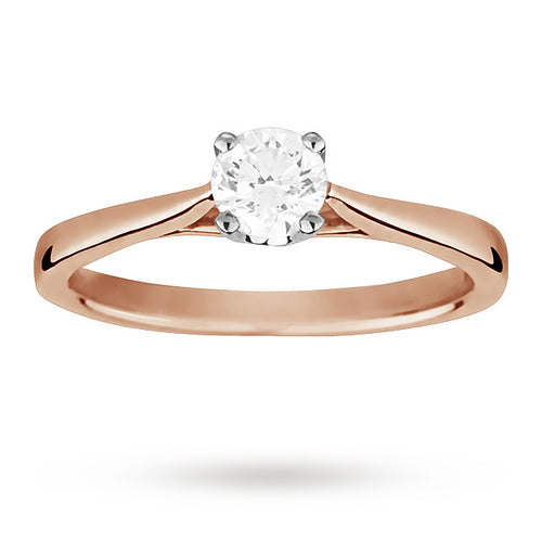 Solitaire Brilliant Cut 0.40 Carat Diamond Ring Set In 18 ...