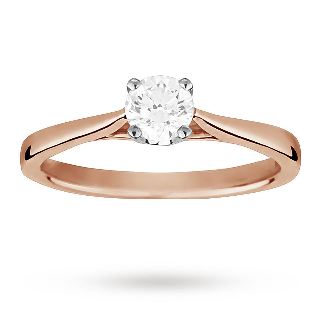 Solitaire Brilliant Cut 0.40 Carat Diamond Ring Set In 18 ...