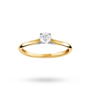 Brilliant Cut 0.25ct 4 Claw Diamond Solitaire Ring In 9ct ...