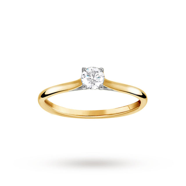 Brilliant Cut 0.25ct 4 Claw Diamond Solitaire Ring In 9ct ...