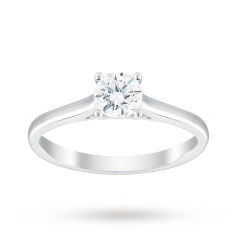 Brilliant Cut 0.50ct 4 Claw Diamond Solitaire Ring In 9ct ...