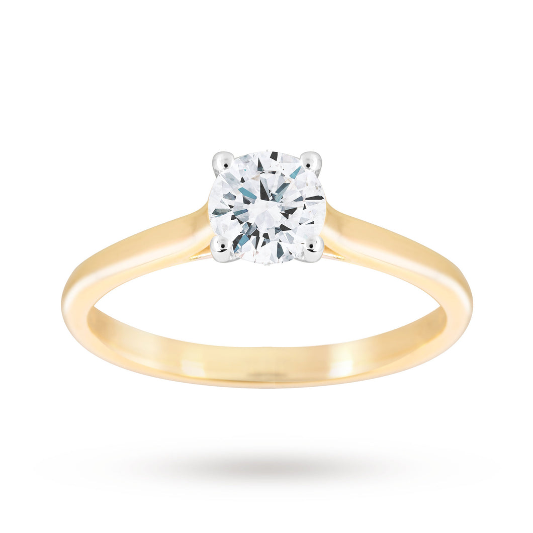 Brilliant Cut 0.50ct 4 Claw Diamond Solitaire Ring In 9ct ...