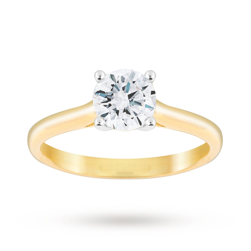 Brilliant Cut 1.00ct 4 Claw Diamond Solitaire Ring In 9ct ...