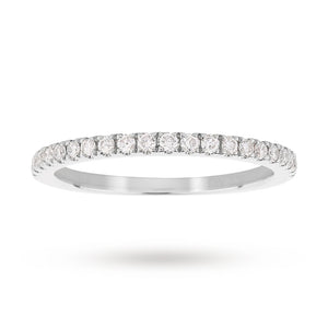 9ct White Gold Claw Set Skinny 0.25ct Diamond Ring - Ring Size K