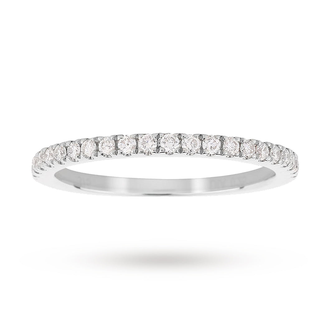 9ct White Gold Claw Set Skinny 0.25ct Diamond Ring - Ring Size K