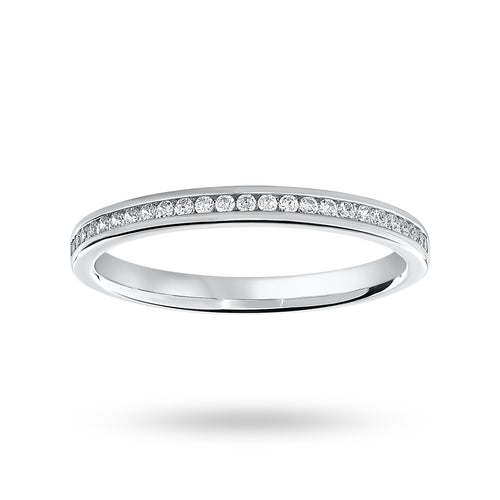 Platinum 0.12 Carat Brilliant Cut Half Eternity Ring