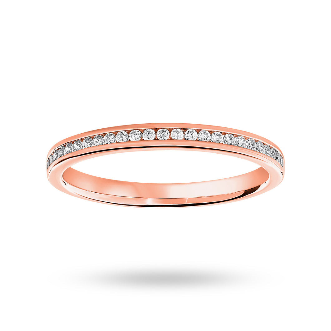 9 Carat Rose Gold 0.12 Carat Brilliant Cut Half Eternity Ring