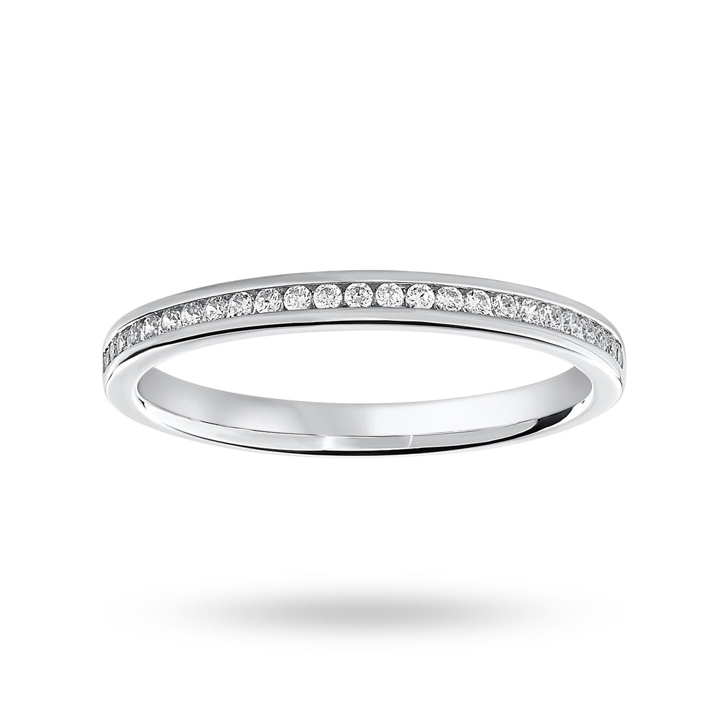 9 Carat White Gold 0.12 Carat Brilliant Cut Half Eternity Ring