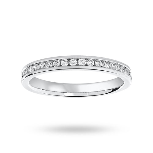 Platinum 0.25 Carat Brilliant Cut Half Eternity Ring