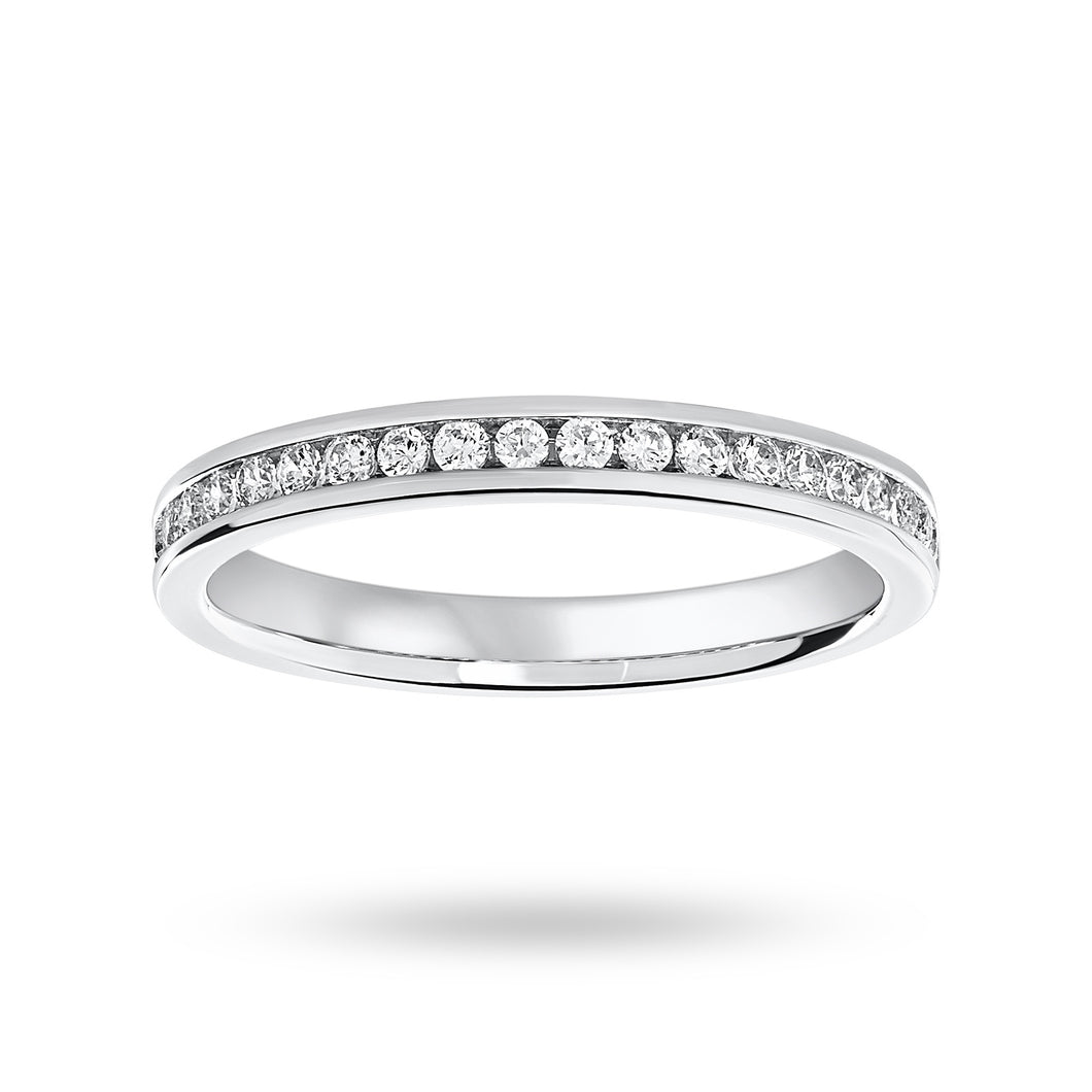 Platinum 0.25 Carat Brilliant Cut Half Eternity Ring