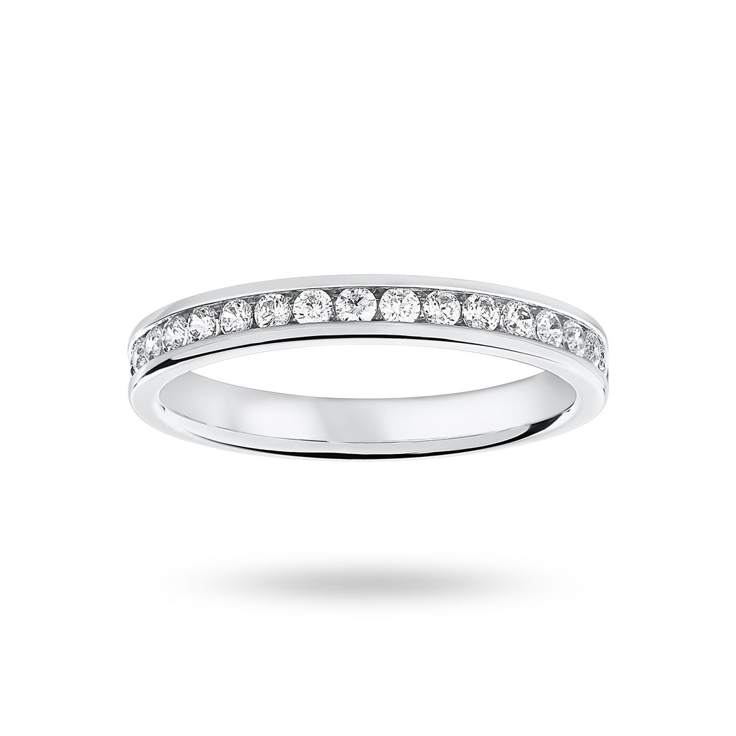 Platinum 0.33 Carat Brilliant Cut Half Eternity Ring