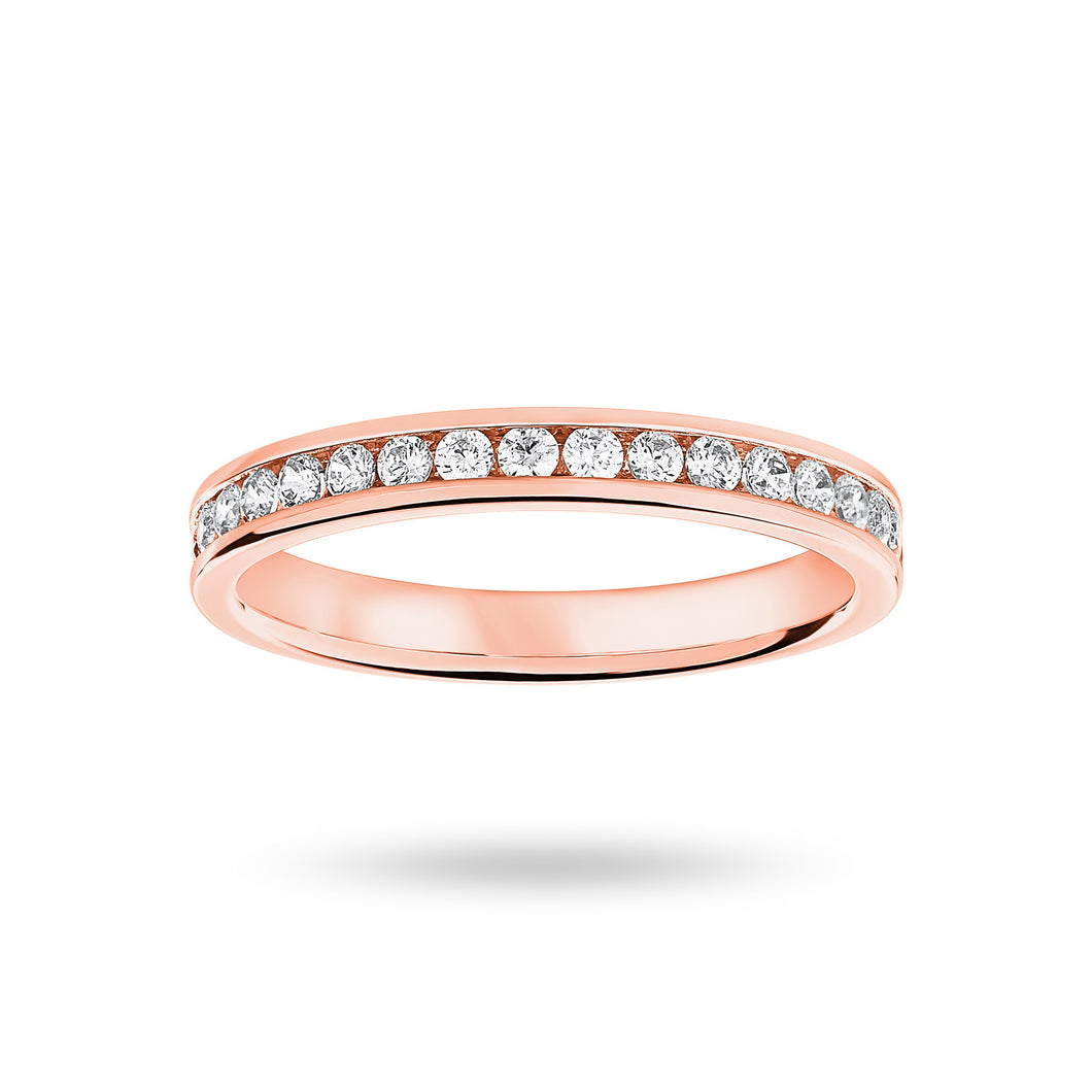 9 Carat Rose Gold 0.33 Carat Brilliant Cut Half Eternity Ring