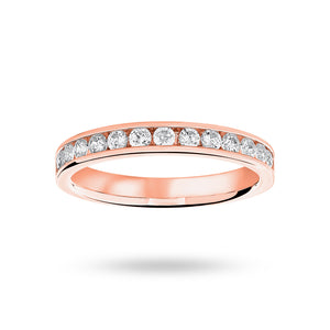 9 Carat Rose Gold 0.50 Carat Brilliant Cut Half Eternity Ring