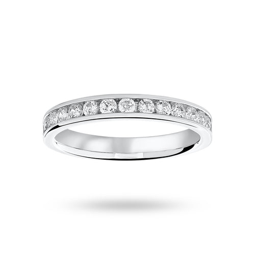 9 Carat White Gold 0.50 Carat Brilliant Cut Half Eternity Ring