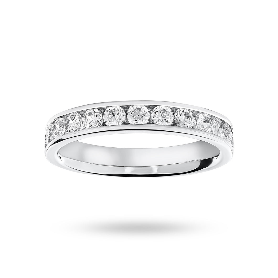 Platinum 0.75 Carat Brilliant Cut Half Eternity Ring