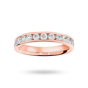 9 Carat Rose Gold 0.75 Carat Brilliant Cut Half Eternity Ring