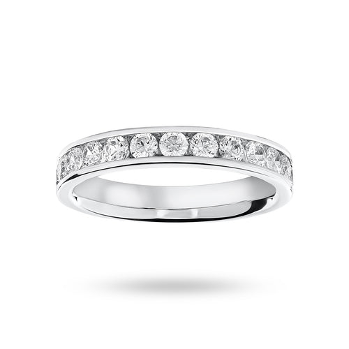 9 Carat White Gold 0.75 Carat Brilliant Cut Half Eternity Ring