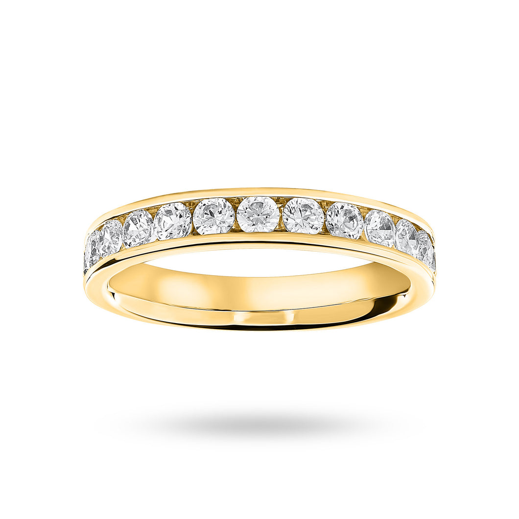 9 Carat Yellow Gold 0.75 Carat Brilliant Cut Half Eternity Ring