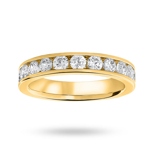 18 Carat Yellow Gold 1.00 Carat Brilliant Cut Half Eternity Ring