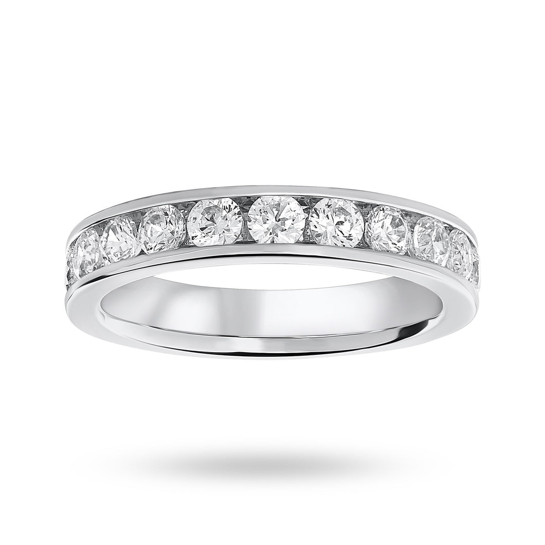 9 Carat White Gold 1.00 Carat Brilliant Cut Half Eternity Ring