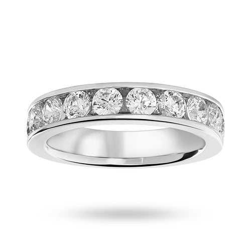 Platinum 1.50 Carat Brilliant Cut Half Eternity Ring