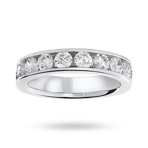 Platinum 1.50 Carat Brilliant Cut Half Eternity Ring