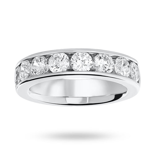 Platinum 1.85 Carat Brilliant Cut Half Eternity Ring