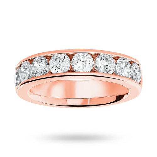 9 Carat Rose Gold 1.85 Carat Brilliant Cut Half Eternity Ring