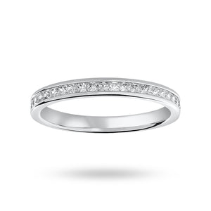 18 Carat White Gold 0.33 Carat Princess Cut Half Eternity Ring