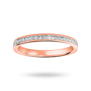 9 Carat Rose Gold 0.33 Carat Princess Cut Half Eternity Ring