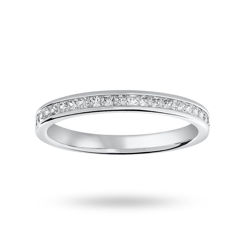 9 Carat White Gold 0.33 Carat Princess Cut Half Eternity Ring