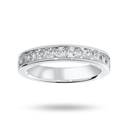 Platinum 1.50 Carat Princess Cut Half Eternity Ring