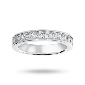 9 Carat White Gold 1.50 Carat Princess Cut Half Eternity Ring