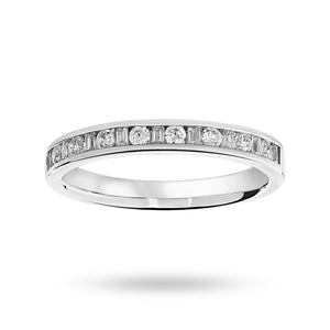 Platinum 0.25 Carat Dot Dash Half Eternity Ring