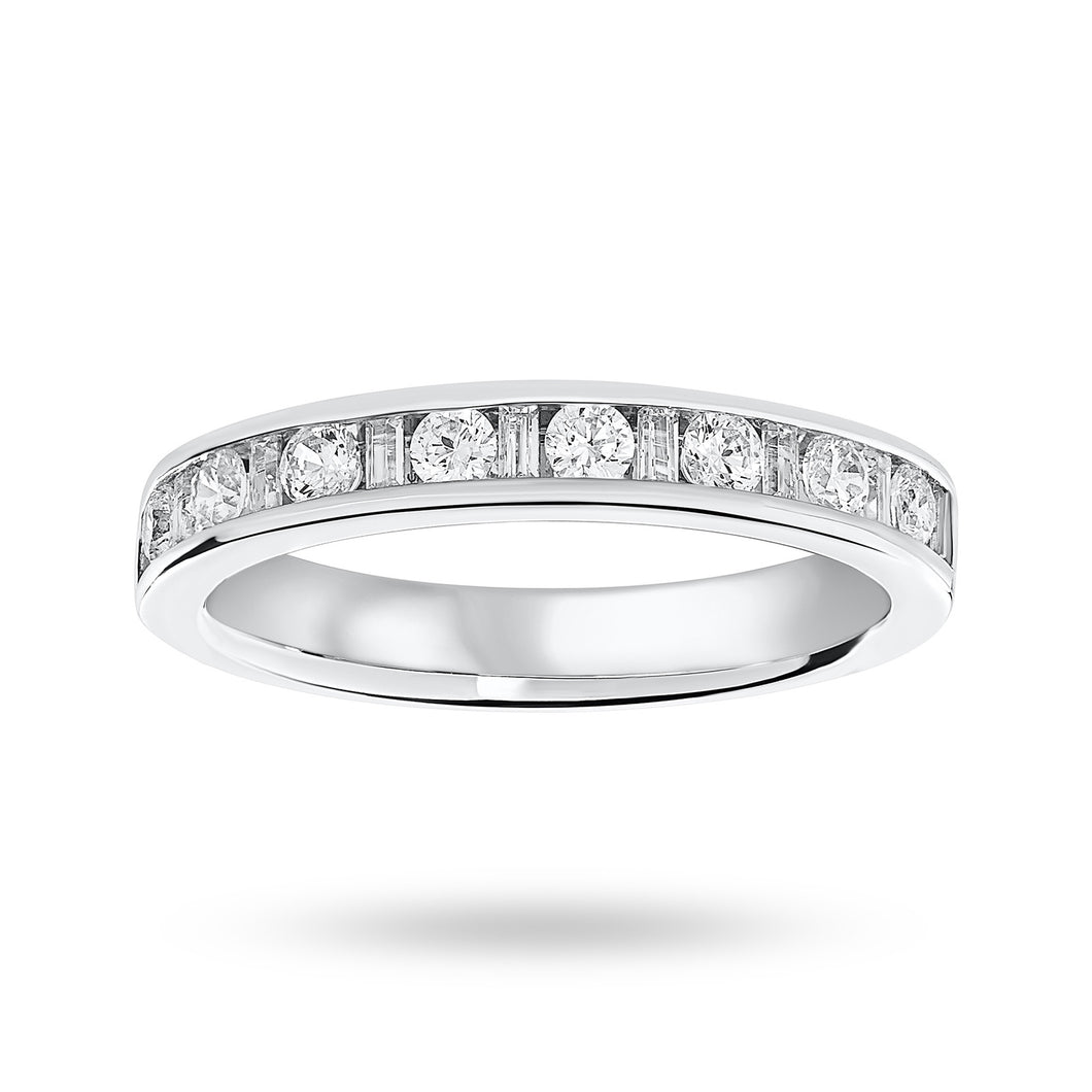 Platinum 0.50 Carat Dot Dash Half Eternity Ring