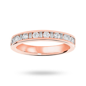 9 Carat Rose Gold 0.50 Carat Dot Dash Half Eternity Ring