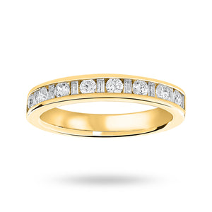 9 Carat Yellow Gold 0.50 Carat Dot Dash Half Eternity Ring