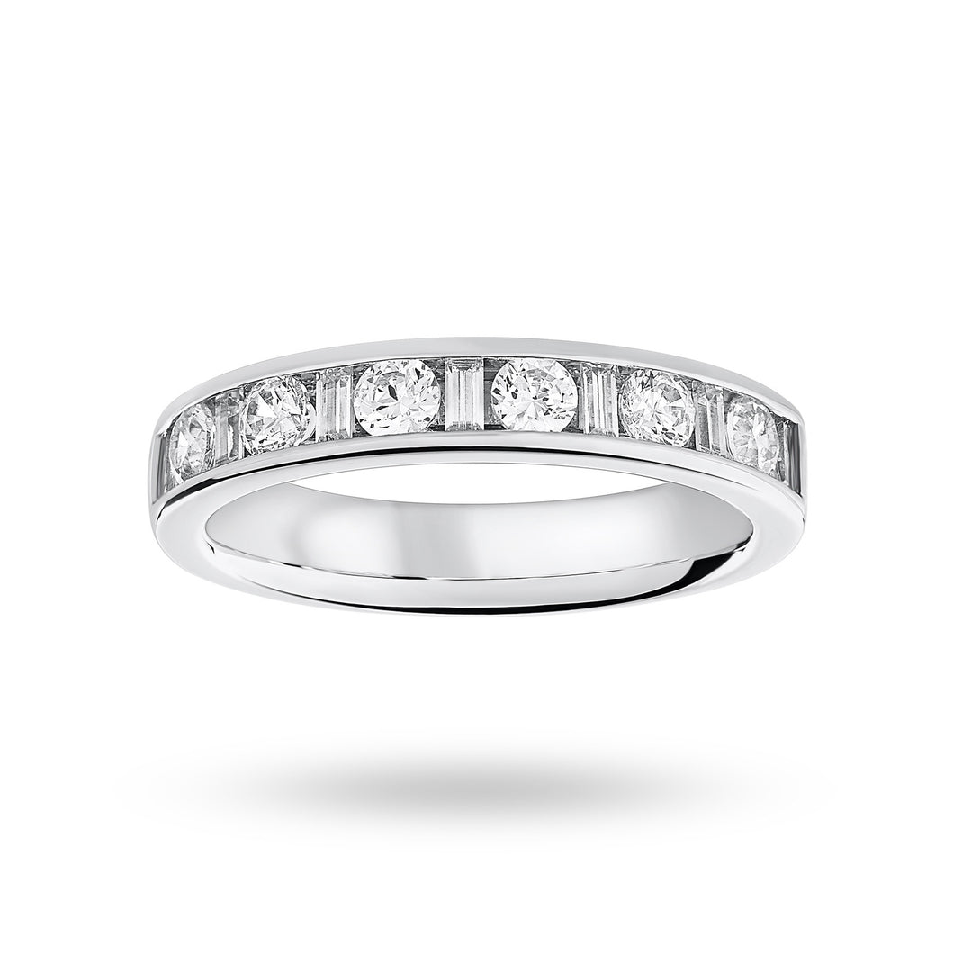 Platinum 0.75 Carat Dot Dash Half Eternity Ring