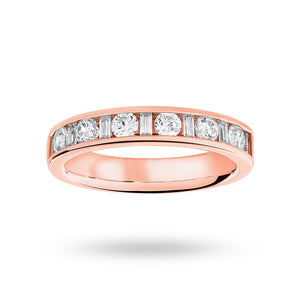 9 Carat Rose Gold 0.75 Carat Dot Dash Half Eternity Ring