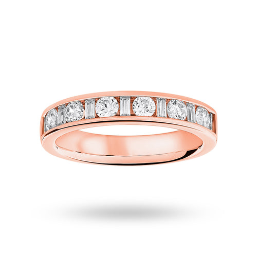 9 Carat Rose Gold 0.75 Carat Dot Dash Half Eternity Ring