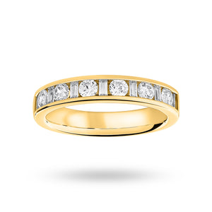 9 Carat Yellow Gold 0.75 Carat Dot Dash Half Eternity Ring