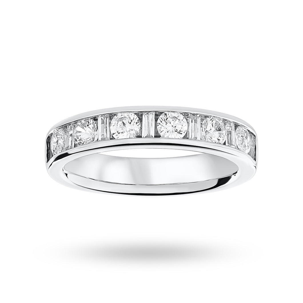 Platinum 1.00 Carat Dot Dash Half Eternity Ring