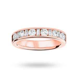 9 Carat Rose Gold 1.00 Carat Dot Dash Half Eternity Ring