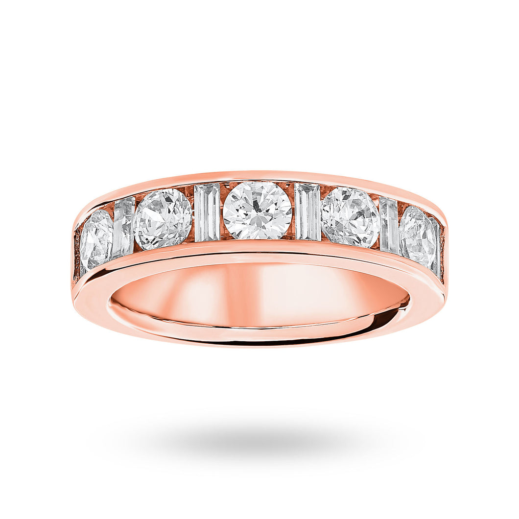 9 Carat Rose Gold 1.45 Carat Dot Dash Half Eternity Ring