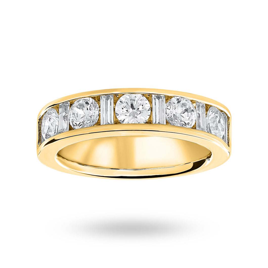 9 Carat Yellow Gold 1.45 Carat Dot Dash Half Eternity Ring